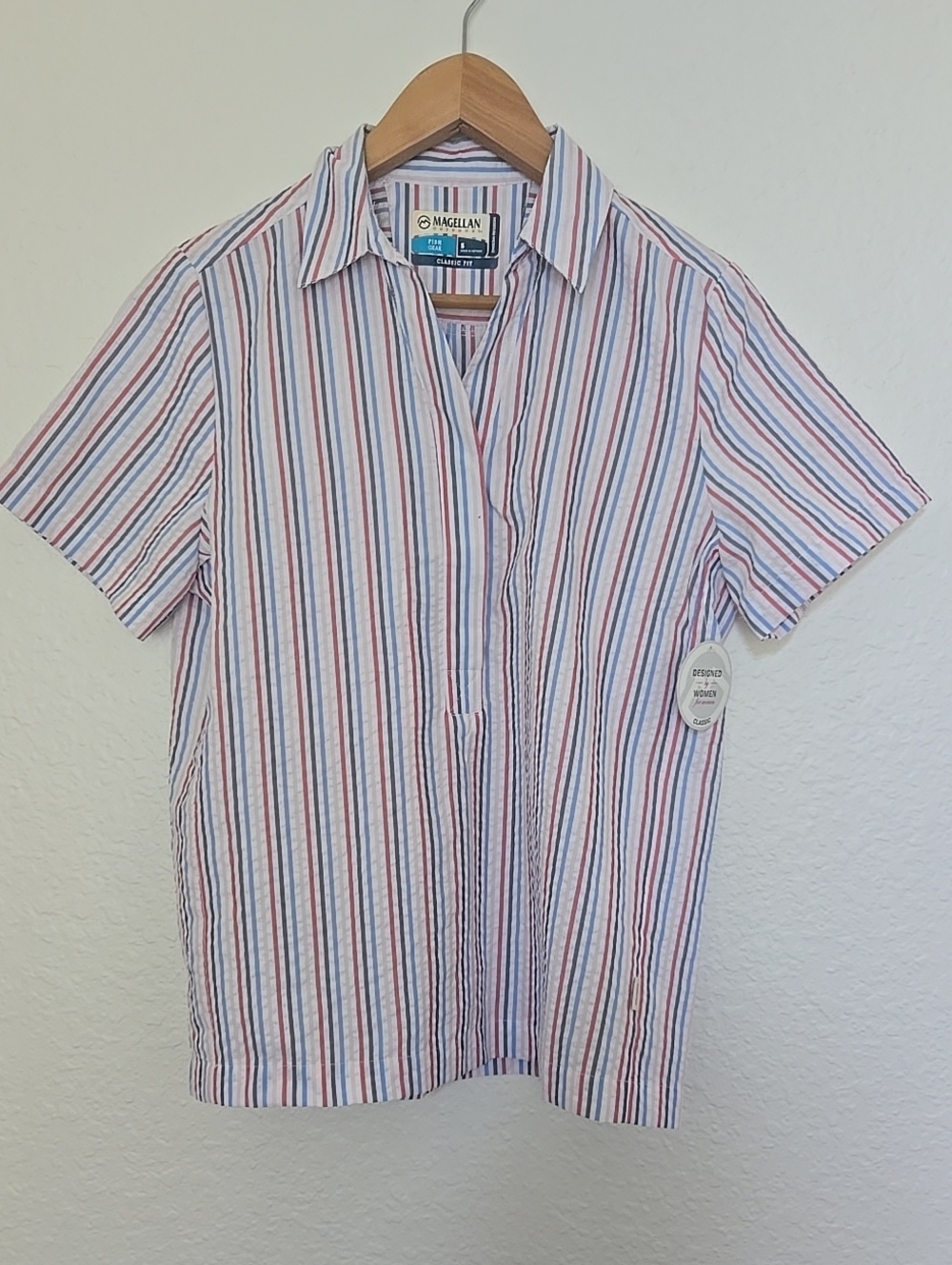 Magellan Outdoors Short-Sleeve Button-Down Moisture-Wicking Classic Fit Shirt